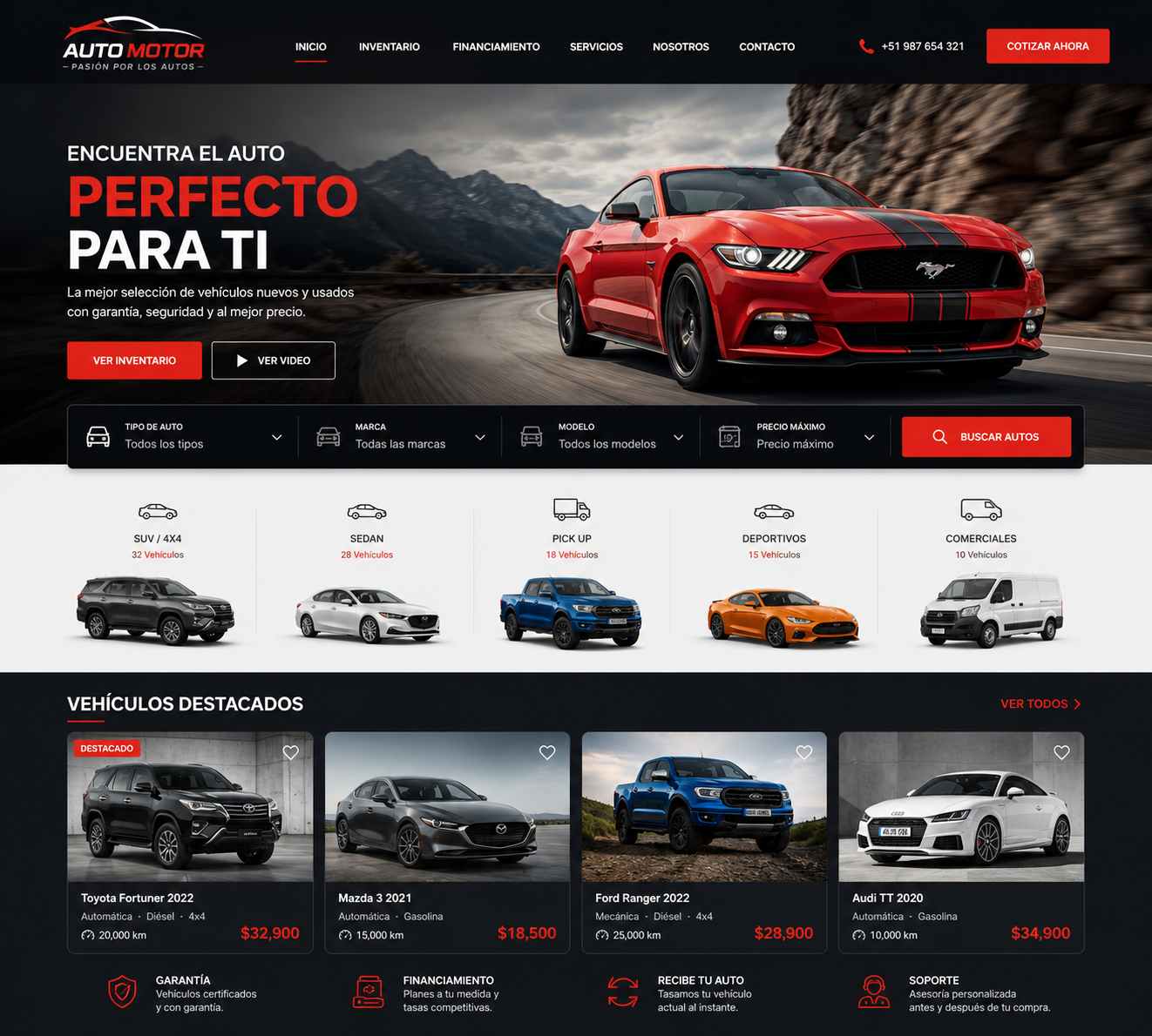 Diseño web de AutoMotor