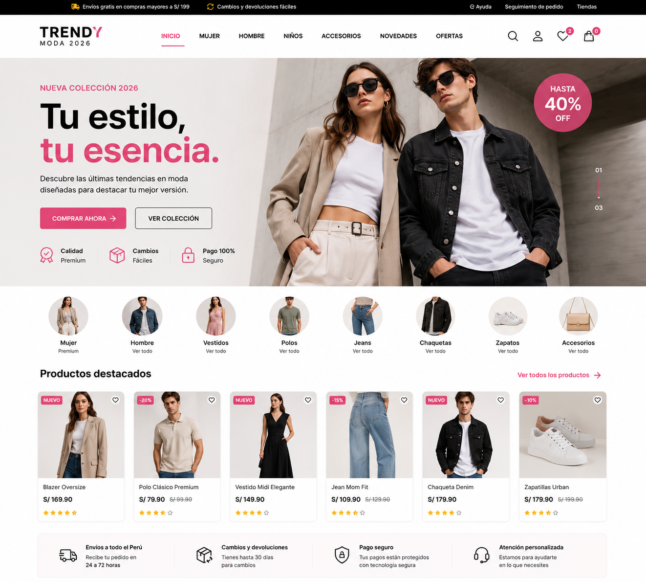 Diseño web de Ropa